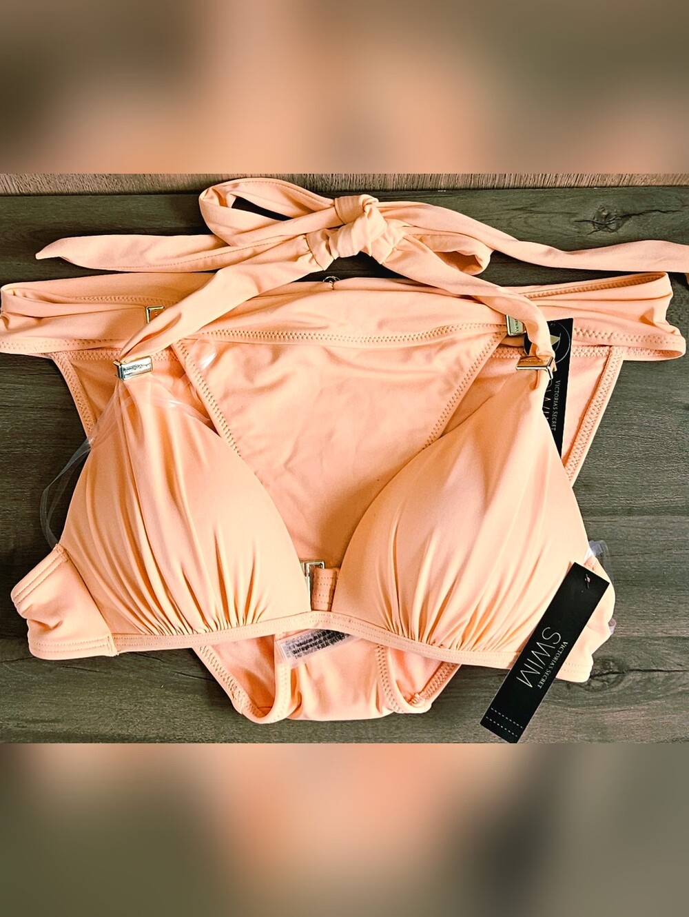 Victoria's Secret SWIM HARLOW BIKINI Push Up Top & Bottom Sunlit Apricot SoldOut